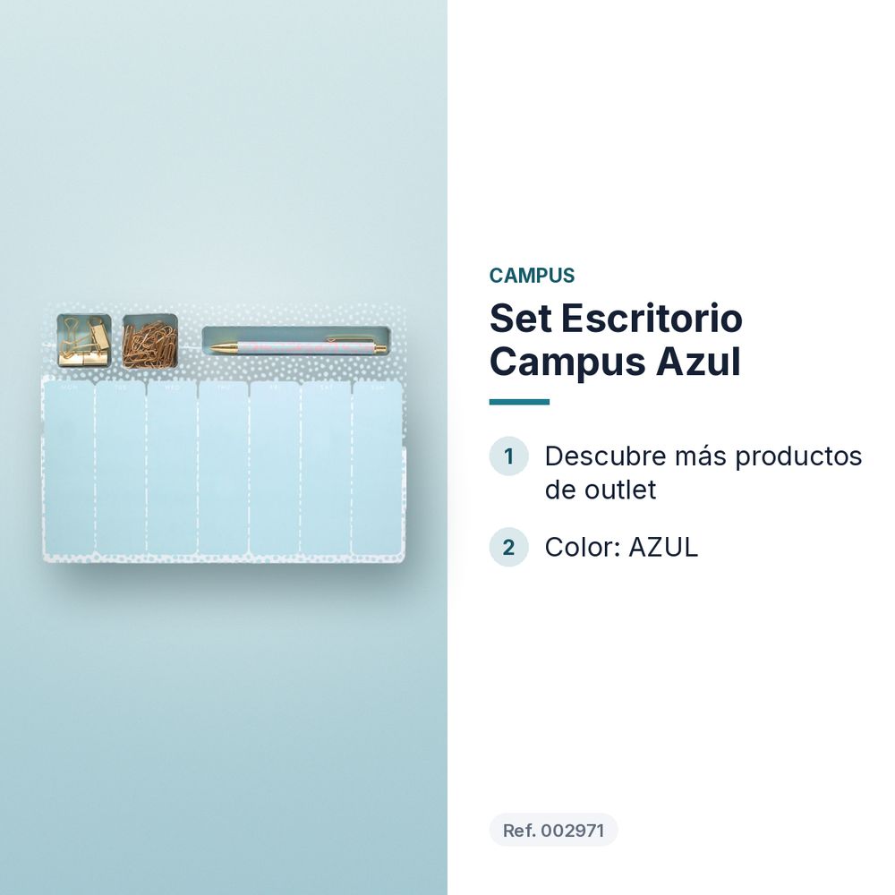 SET ESCRITORIO CAMPUS AZUL - características principales