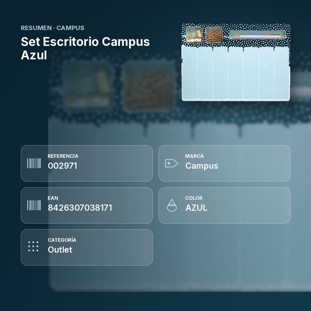 SET ESCRITORIO CAMPUS AZUL - resumen de atributos