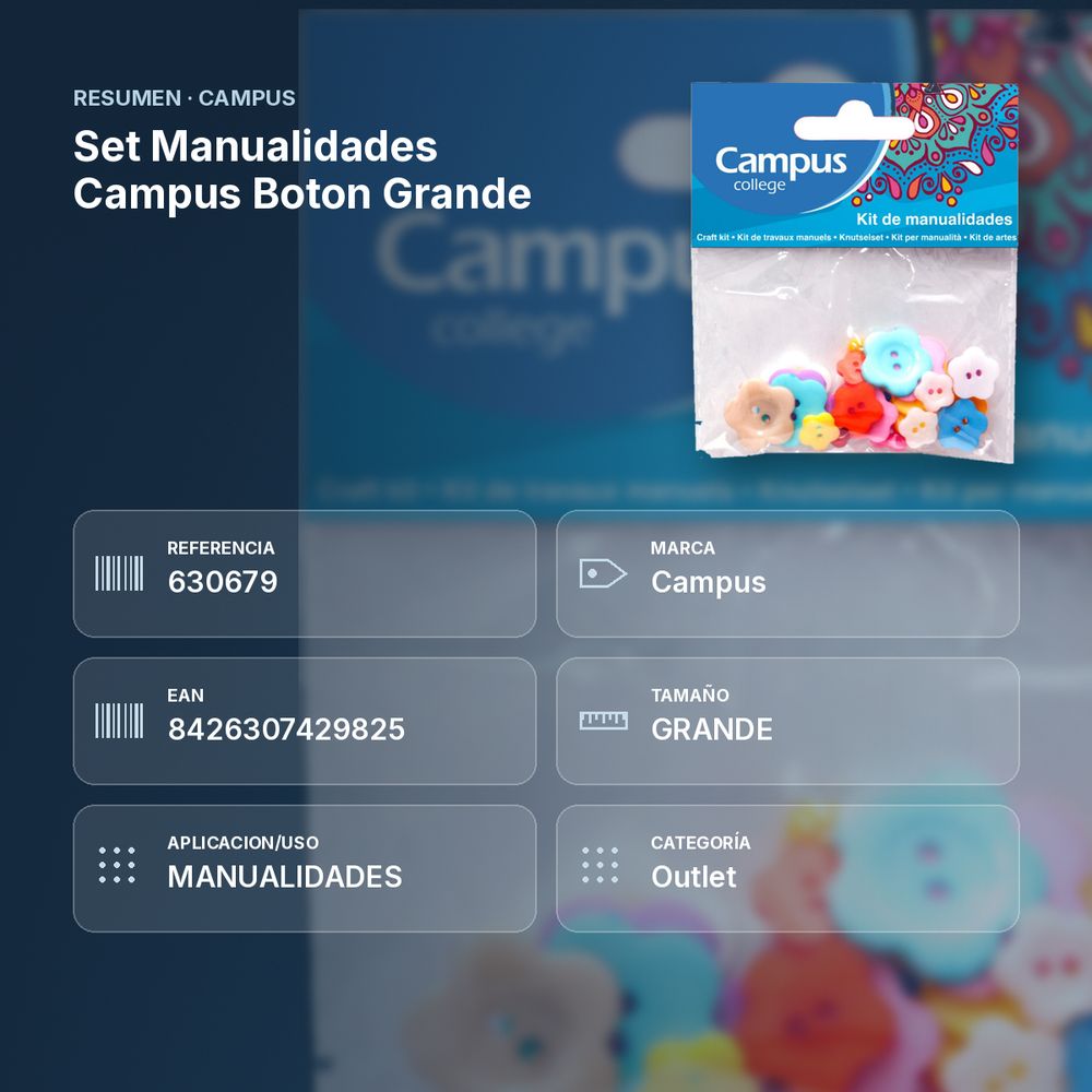SET MANUALIDADES CAMPUS BOTON GRANDE - resumen de atributos