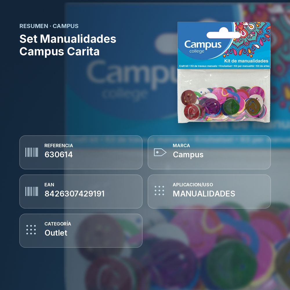 SET MANUALIDADES CAMPUS CARITA - resumen de atributos