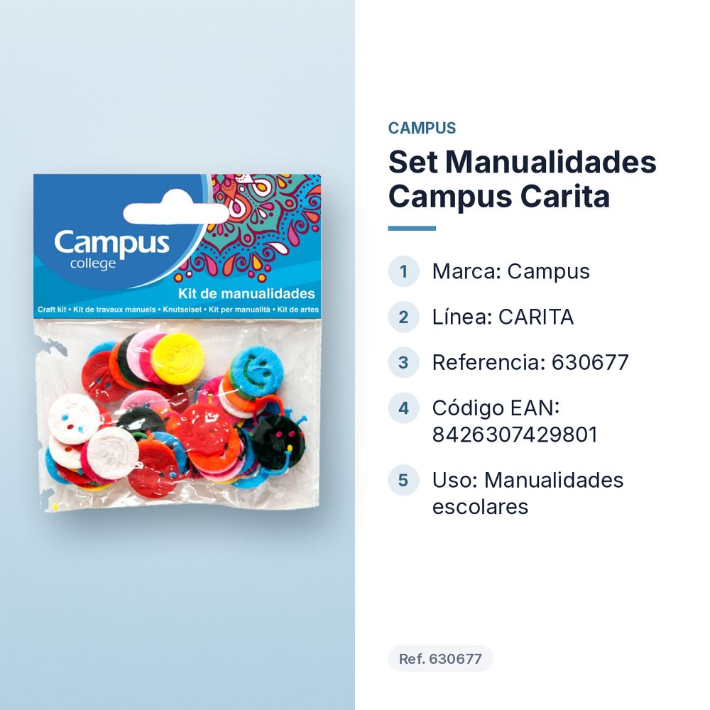 SET MANUALIDADES CAMPUS CARITA - características principales