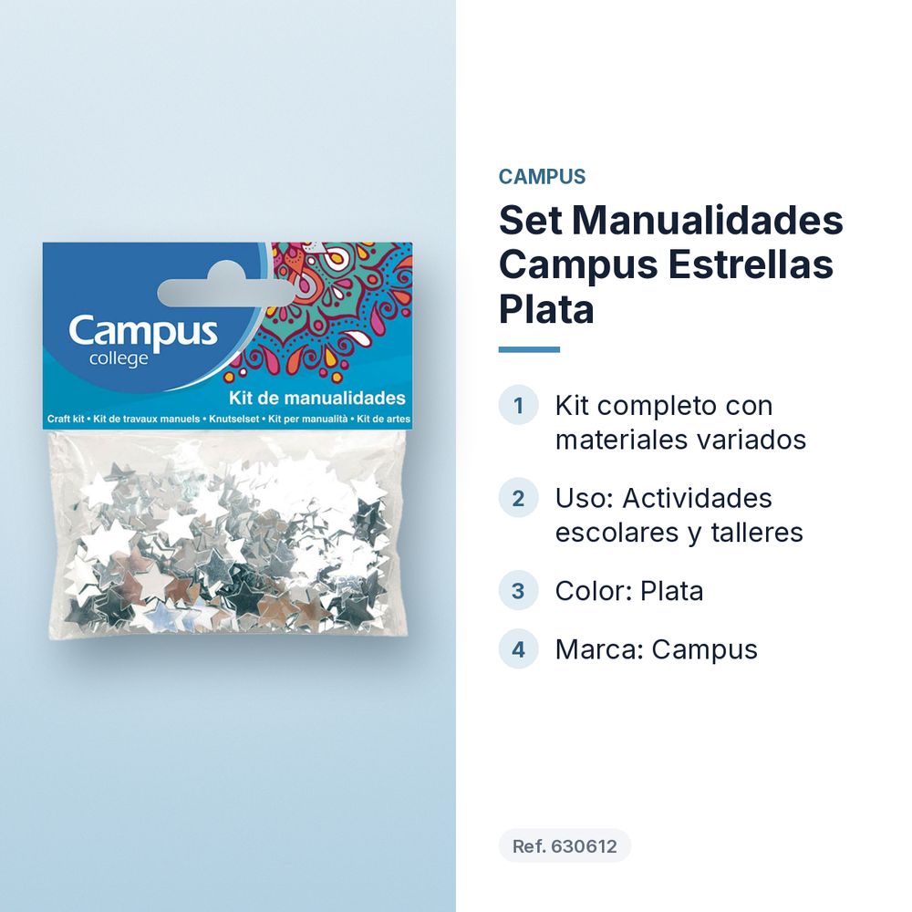 SET MANUALIDADES CAMPUS ESTRELLAS PLATA - características principales