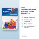 SET MANUALIDADES CAMPUS LETRAS GOMA EVA - características principales