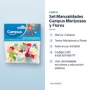 SET MANUALIDADES CAMPUS MARIPOSAS Y FLORES - características principales