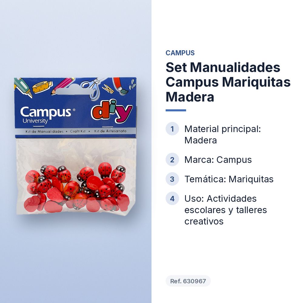 SET MANUALIDADES CAMPUS MARIQUITAS MADERA - características principales