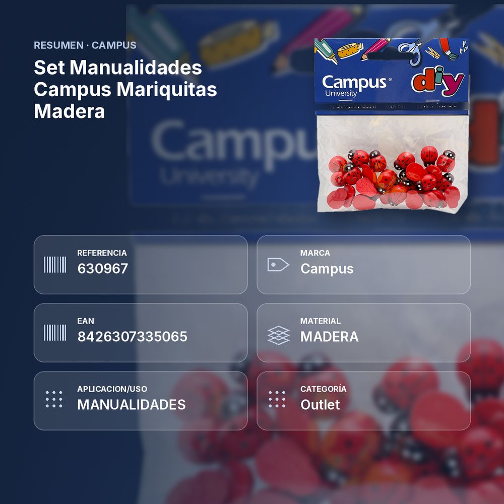 SET MANUALIDADES CAMPUS MARIQUITAS MADERA - resumen de atributos