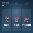 GRAPAS ERICHKRAUSE Nº 10 GALVANIZADAS CAJA 1.000 UDS - formato de venta: paquete de 20, caja de 1000