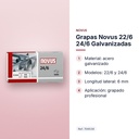 GRAPAS NOVUS 22/6 24/6 GALVANIZADAS - características principales