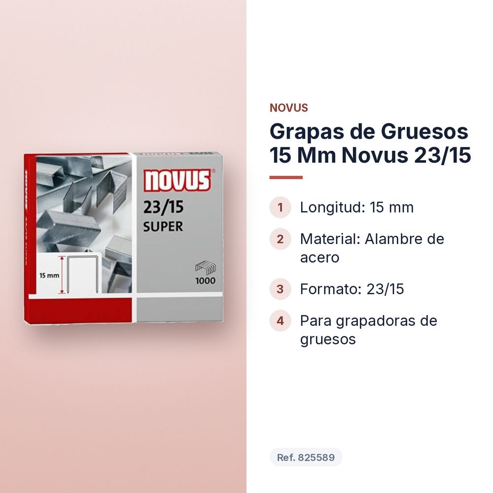 GRAPAS DE GRUESOS 15 MM NOVUS 23/15 - características principales