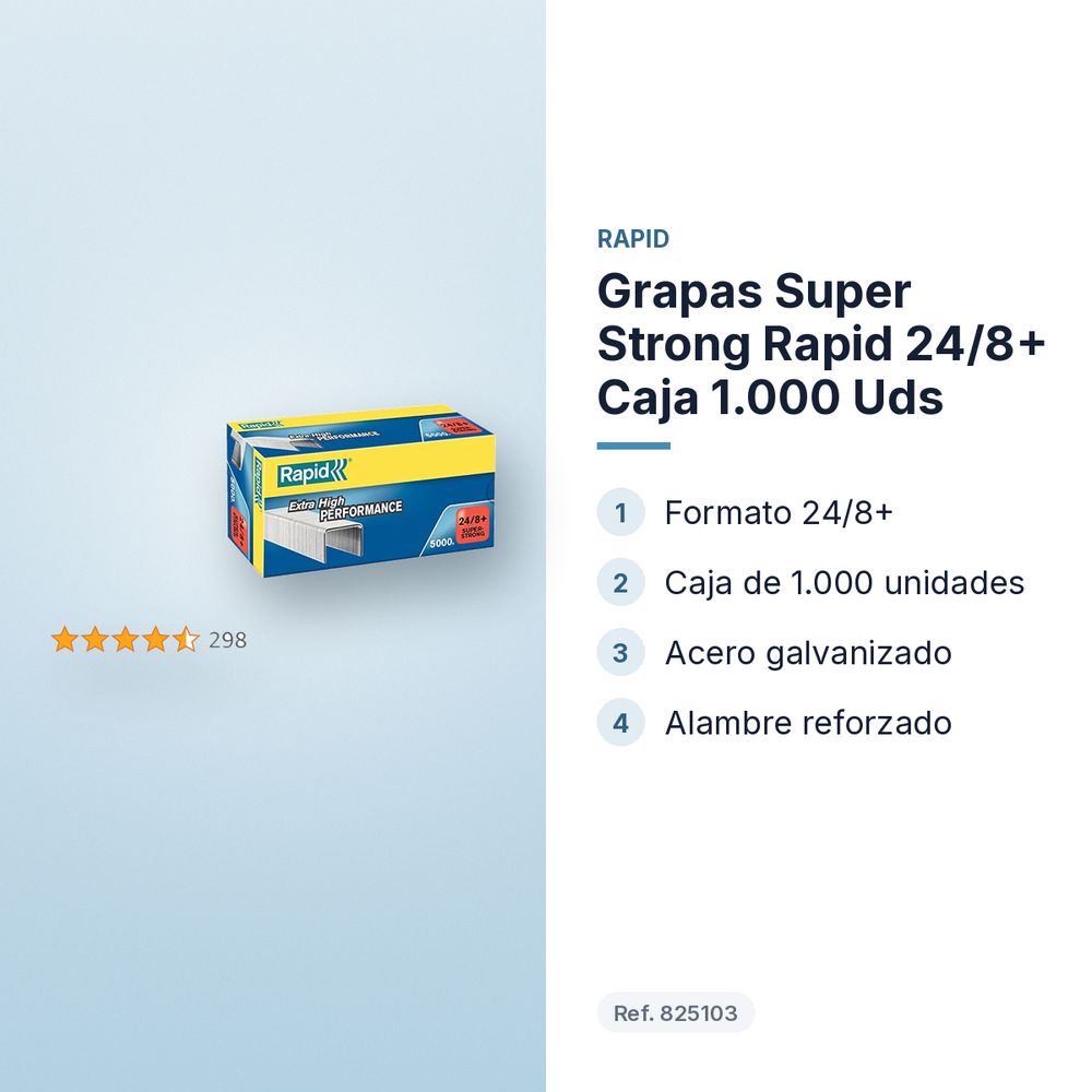 GRAPAS SUPER STRONG RAPID 24/8+ CAJA 1.000 UDS - características principales