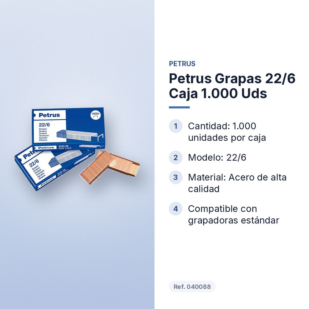 PETRUS GRAPAS 22/6 CAJA 1.000 UDS - características principales