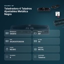 TALADRADORA 4 TALADROS AJUSTABLES METÁLICA NEGRA - resumen de atributos