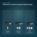 TALADRADORA 4 TALADROS AJUSTABLES METÁLICA NEGRA - formato de venta: paquete de 6, caja de 24