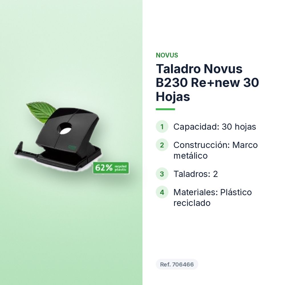 TALADRO NOVUS B230 RE+NEW 30 HOJAS - características principales