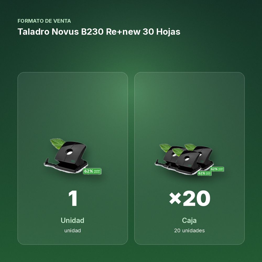 TALADRO NOVUS B230 RE+NEW 30 HOJAS - formato de venta: caja de 20