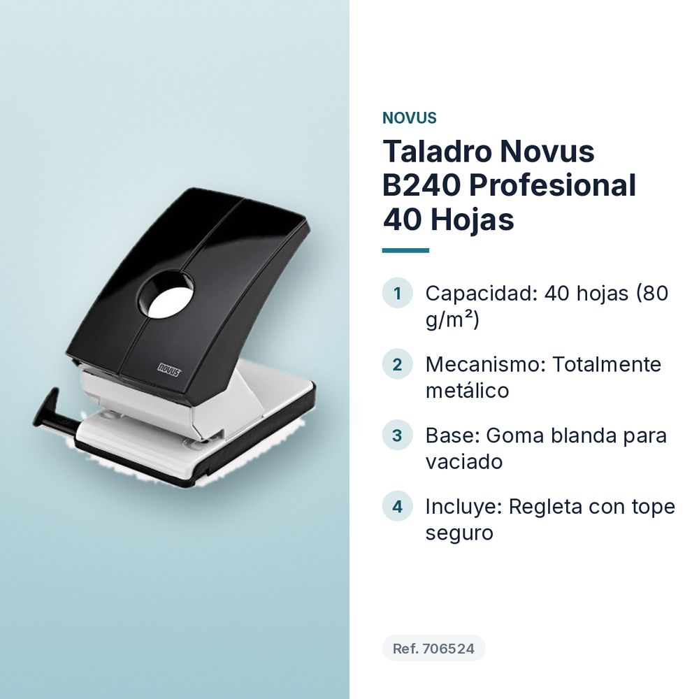 TALADRO NOVUS B240 PROFESIONAL 40 HOJAS - características principales