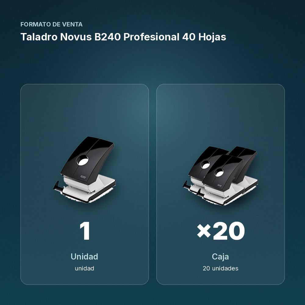 TALADRO NOVUS B240 PROFESIONAL 40 HOJAS - formato de venta: caja de 20