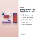 PAPEL DE SEDA LISO ROJO BOLSA 10 HOJAS - características principales