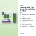 PAPEL DE SEDA LISO VERDE OSCURO BOLSA 10 HOJAS - características principales