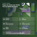 PAPEL DE SEDA LISO VERDE OSCURO BOLSA 10 HOJAS - resumen de atributos