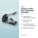TALADRO P-1500 GRAN CAPACIDAD 210 HOJAS - características principales