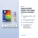 PAPEL A4 80G GOLDEN 100 HOJAS COLORES SURTIDOS  - características principales