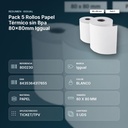 PACK 5 ROLLOS PAPEL TÉRMICO SIN BPA 80X80MM IGGUAL  - resumen de atributos