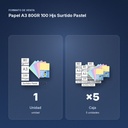 PAPEL A3 80GR 100 HJS SURTIDO PASTEL - formato de venta: caja de 5