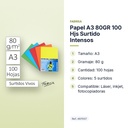 PAPEL A3 80GR 100 HJS SURTIDO INTENSOS - características principales