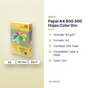 PAPEL A4 80G 500 HOJAS COLOR ORO - características principales