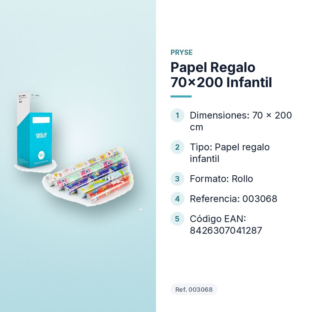 PAPEL REGALO 70X200 INFANTIL - características principales