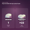 PAPEL A4 80GR 100 HJS SURTIDO PASTEL - formato de venta: caja de 22