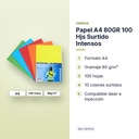 PAPEL A4 80GR 100 HJS SURTIDO INTENSOS - características principales