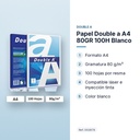 PAPEL DOUBLE A A4 80GR 100H BLANCO - características principales
