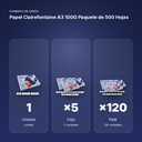 PAPEL CLAIREFONTAINE A3 100G PAQUETE DE 500 HOJAS - formato de venta: caja de 5, palé de 120