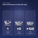 PAPEL CLAIREFONTAINE A3 160G 250 HOJAS - formato de venta: caja de 5, palé de 120