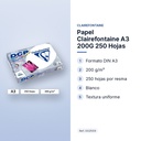 PAPEL CLAIREFONTAINE A3 200G 250 HOJAS - características principales