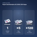 PAPEL CLAIREFONTAINE A3 200G 250 HOJAS - formato de venta: caja de 5, palé de 120