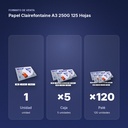 PAPEL CLAIREFONTAINE A3 250G 125 HOJAS - formato de venta: caja de 5, palé de 120