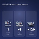 PAPEL CLAIREFONTAINE A3 300G 125 HOJAS - formato de venta: caja de 5, palé de 120