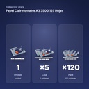PAPEL CLAIREFONTAINE A3 350G 125 HOJAS - formato de venta: caja de 5, palé de 120