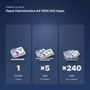 PAPEL CLAIREFONTAINE A4 100G 500 HOJAS - formato de venta: caja de 5, palé de 240
