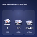 PAPEL CLAIREFONTAINE A4 120GR 250 HOJAS - formato de venta: caja de 5, palé de 240