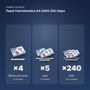 PAPEL CLAIREFONTAINE A4  200G 250 HOJAS - formato de venta: caja de 5, palé de 240