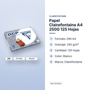 PAPEL CLAIREFONTAINE A4 250G 125 HOJAS - características principales