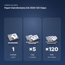 PAPEL CLAIREFONTAINE A4 250G 125 HOJAS - formato de venta: caja de 5, palé de 120