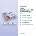 PAPEL CLAIREFONTAINE A4 350G 125 HOJAS - características principales