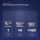 PAPEL CLAIREFONTAINE A4 350G 125 HOJAS - formato de venta: caja de 5, palé de 120