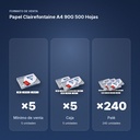 PAPEL CLAIREFONTAINE A4 90G 500 HOJAS - formato de venta: caja de 5, palé de 240