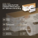 PAPEL PARA PLOTTER CANSON OPACO ROLLO 24" (610 mm x 50 m) 90 g - resumen de atributos